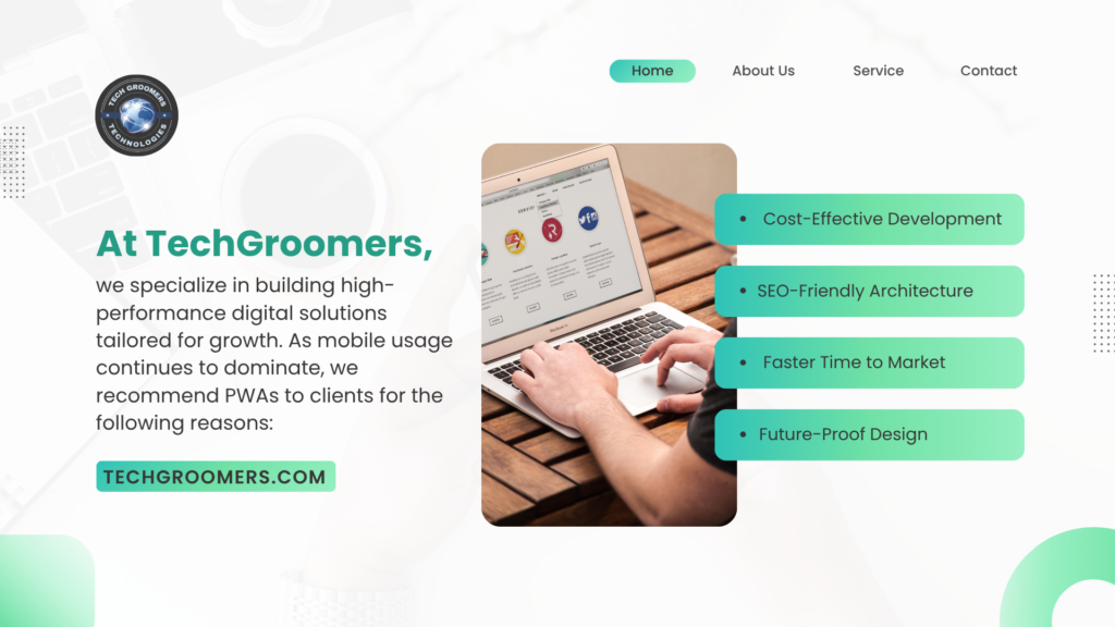 At TechGroomers, we specialize in building high-performance digital solutions tailored for growth
