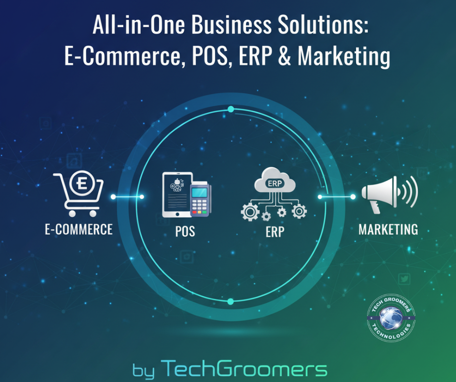All-in-One Business Solutions: E-Commerce, POS, ERP & Marketing by TechGroomers